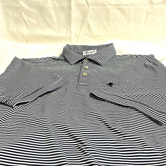 PETER MILLAR - MEN'S HALES PERFORMANCE POLO Navy/White. Large NWOT - Picture 2 of 5